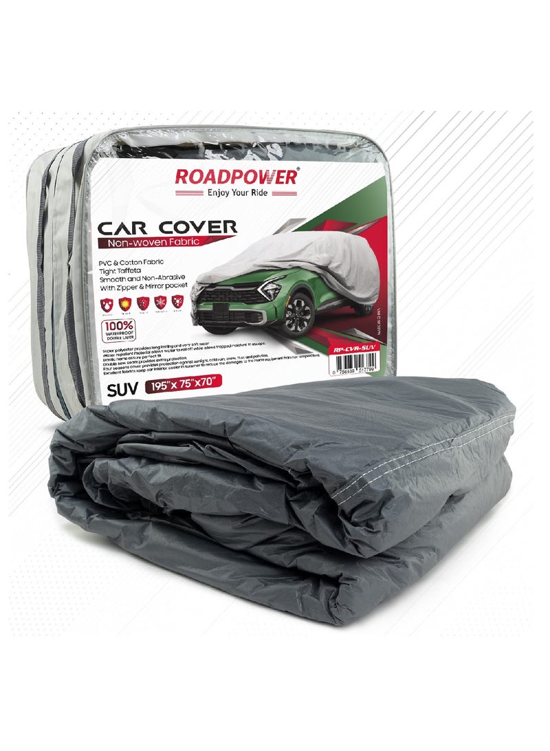 RoadPower Car Cover Body with Mirror Pocket (Sports Utility Vehicle, 195''X 75''X 70'') - Image 1